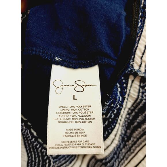 Jessica Simpson New! Blue Sailboat Print Blouse In Size Large Sheer Lined - Picture 6 of 7